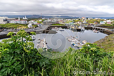 Colorful homes and buildings in Stykkisholmur Iceland on the Snaefellsnes peninsula Stock Photo