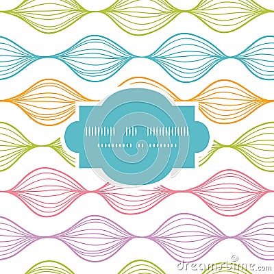 Colorful horizontal ogee frame seamless pattern Vector Illustration