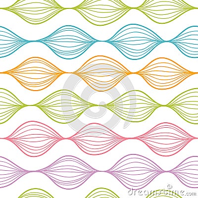 Colorful horizontal ogee seamless pattern Vector Illustration