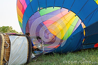 Colorful hot air balloon early in the morning Editorial Stock Photo