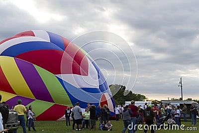 Colorful Hot Air Balloon Lift Off Editorial Stock Photo