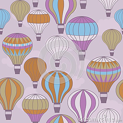 Colorful hot air balloons floating Vector Illustration