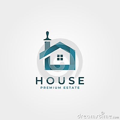 Colorful house brushes logo creative clever vector symbol illustration design Vector Illustration