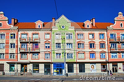 A colorful house in the classical style of an European city Editorial Stock Photo