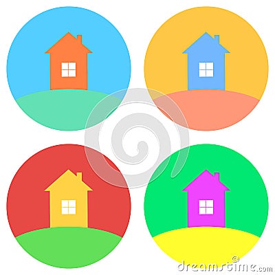 Colorful house concept. House flat icon. Design your own Vector Illustration