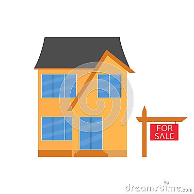 Colorful house concept. For sale. House flat icon. Design Vector Illustration