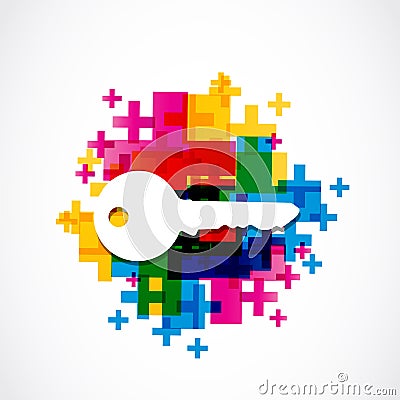 Colorful house key background Vector Illustration