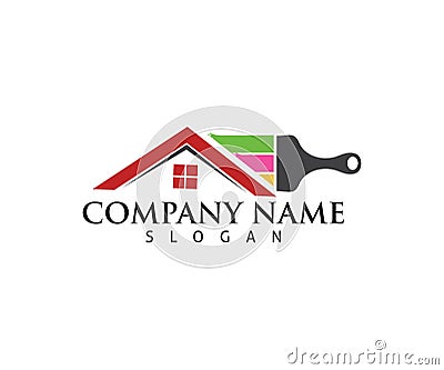 Colorful house painting service vector icon logo design Stock Photo