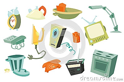 Colorful household items 1 Vector Illustration