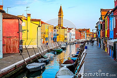 Colorful houses in Burano Stock Photo