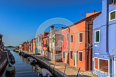Colorful Houses of Burano Editorial Stock Photo