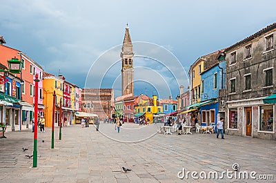 Colorful houses of Burano, Venice, Italy Editorial Stock Photo