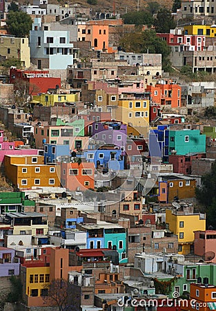 Colorful houses in Guanajuato Stock Photo