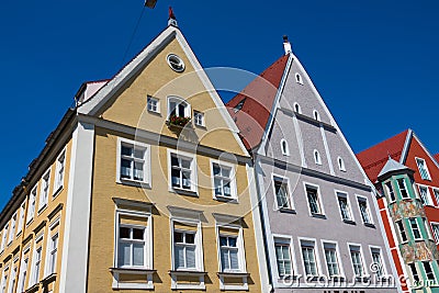 Colorful houses, historic old town Stock Photo