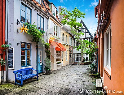 Colorful houses in historic Schnoorviertel in Bremen, Germany Stock Photo