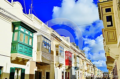 Colorful houses in Malta. Stock Photo