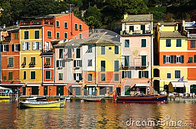 Colorful houses in Portofino, Italy Editorial Stock Photo