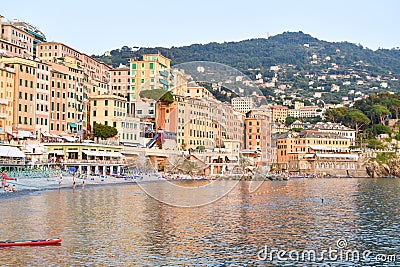 Camogli waterfront walk in northern Italy Stock Photo