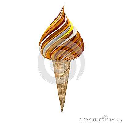 Colorful ice cream. 3D render. Stock Photo