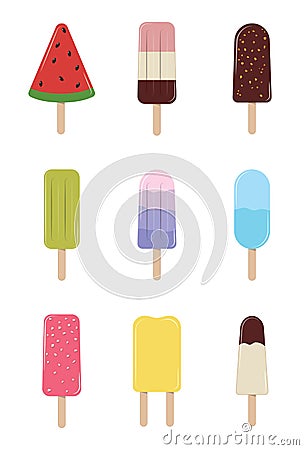 Colorful Ice Cream Illustration Vector Vector Illustration