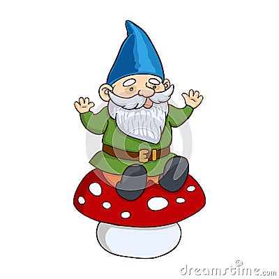 Colorful illustration of garden gnome Vector Illustration