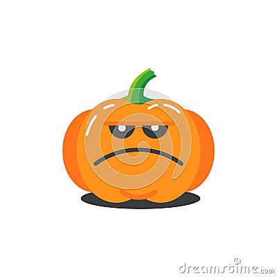 Illustration of a simple cartoon funny pumpkin for halloween which is very strict Cartoon Illustration