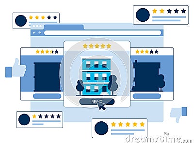 Ratings flat vector illustration, or some combination of both Vector Illustration