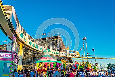 Colorful image of Train at Cal Expo Fair 2018 Train Editorial Stock Photo