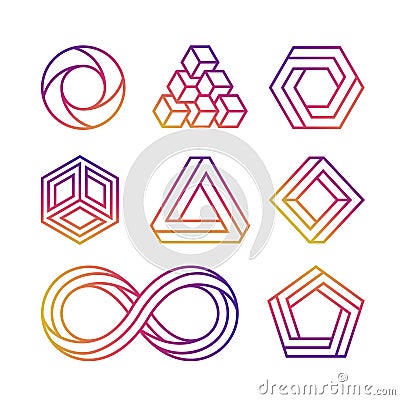 Colorful impossible vector shape Vector Illustration