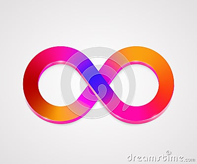 Colorful infinity business logo. Eternity concept. Vector illustration. Vector Illustration