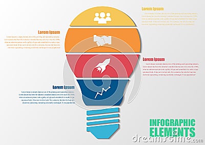 Colorful infographic bulb. Vector Illustration