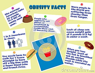 Colorful infographic obesity facts Vector Illustration