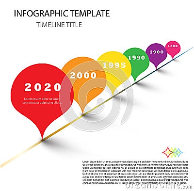 Colorful Infographic modern timeline report template with drops Vector Illustration