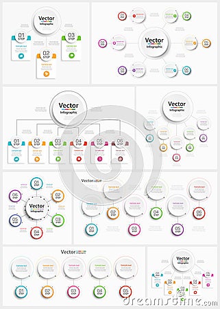 Colorful infographics collection, can be used for workflow layout, diagram, number options, web design Vector Illustration