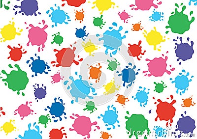 Colorful Ink splashes set for design vector background Vector Illustration