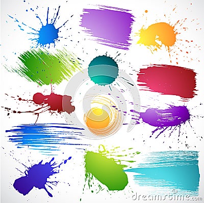 Colorful ink splats Vector Illustration