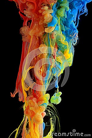 Colorful ink swirling Stock Photo