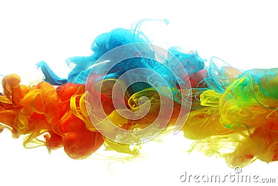 Colorful ink in water Stock Photo