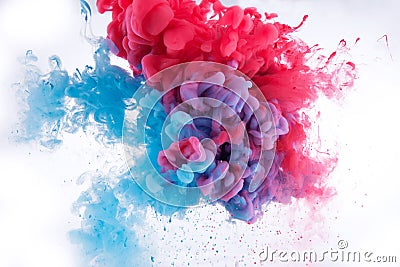 Colorful ink in water Stock Photo