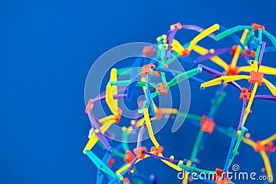 Colorful Interconnected Geometric Structure Stock Photo