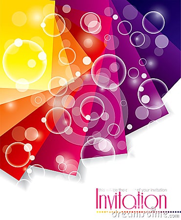Colorful Invitation Card Vector Illustration