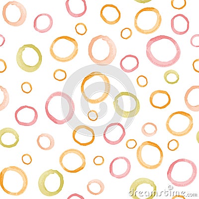 Colorful irregular textural circles vector seamless pattern. Trendy seamless pattern. colorful pastel circles on white Vector Illustration