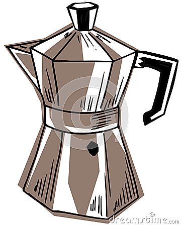 Colorful isolated Coffeepot illustration Stock Photo