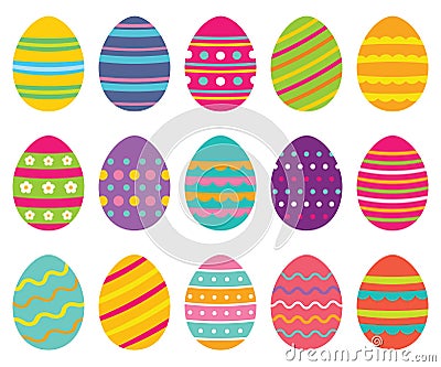 Colorful isolated Easter eggs Vector Illustration