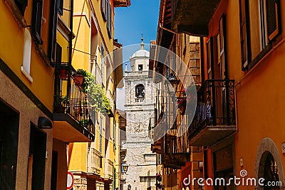 Colorful italian architecture in Bellagio town, Lombardy region, Italy Stock Photo