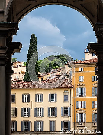 Colorful Italian Architecture in Florence Stock Photo
