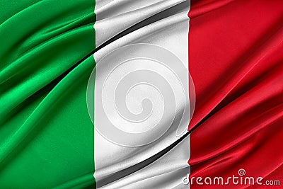 Colorful Italy flag waving in the wind. Cartoon Illustration