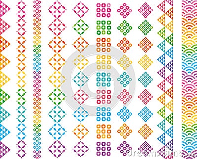 Colorful Japanese decorations. Japanese traditional design. Vector Illustration