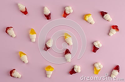 Colorful jellies in an ice cream cones shape Stock Photo