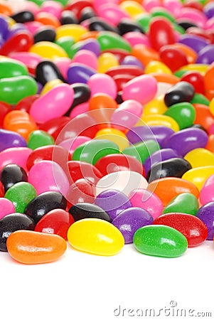 Colorful jelly beans isolated Stock Photo